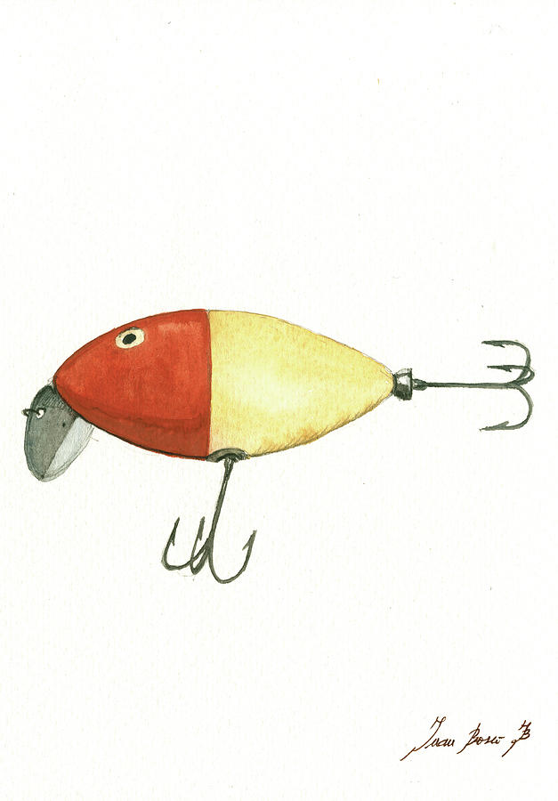 Fishing Lure Painting - Fishing lure  by Juan Bosco