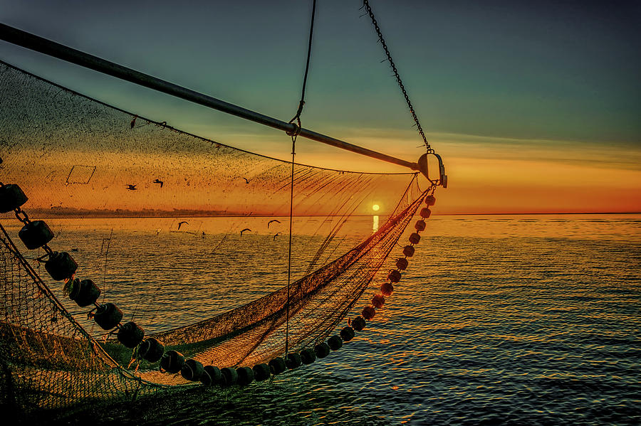 Fishing Net At Sunset Photograph by Mountain Dreams