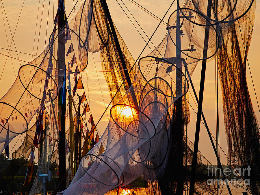 Fishing nets during sunset Photograph by Nick  Biemans