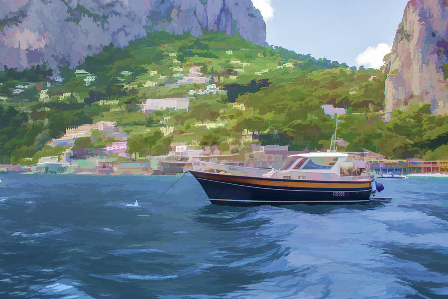Fishing On Amalfi Coast Digital Art by Lisa Lemmons-Powers