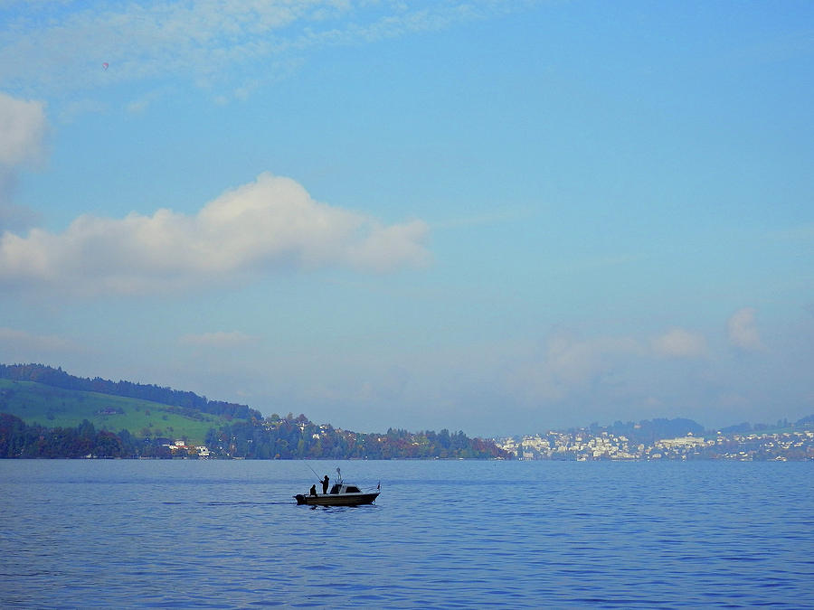 Fishing on Lake Lucerne Photograph by Pema Hou