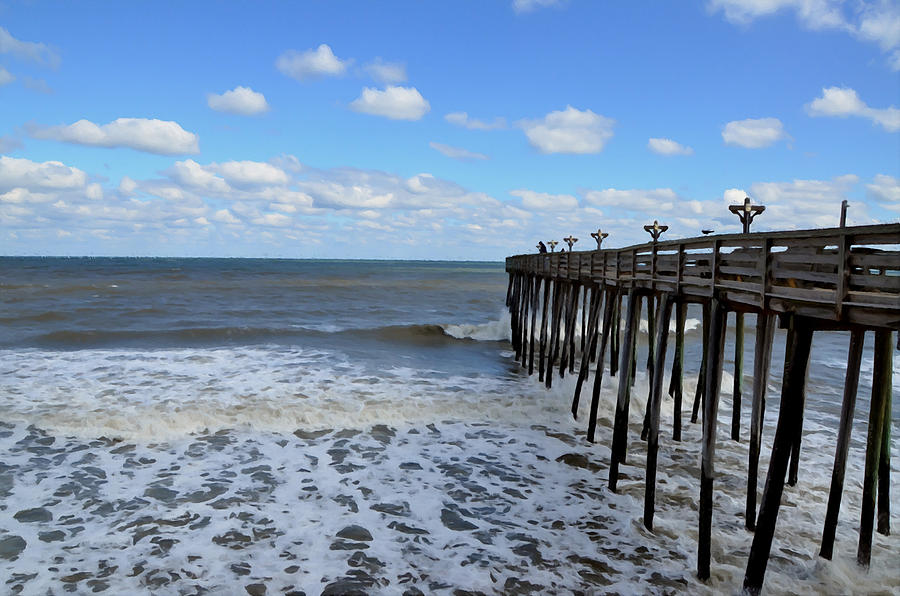 Fishing Pier 1 Painting by Jeelan Clark - Fine Art America