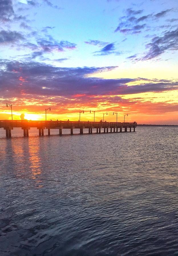 Fishing Pier at Sunset Photograph by Vicki Lewis
