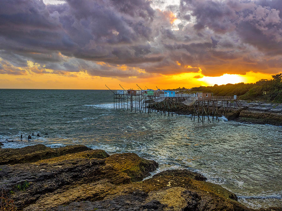 Sunset Photograph - Fishing Piers by Mark Llewellyn