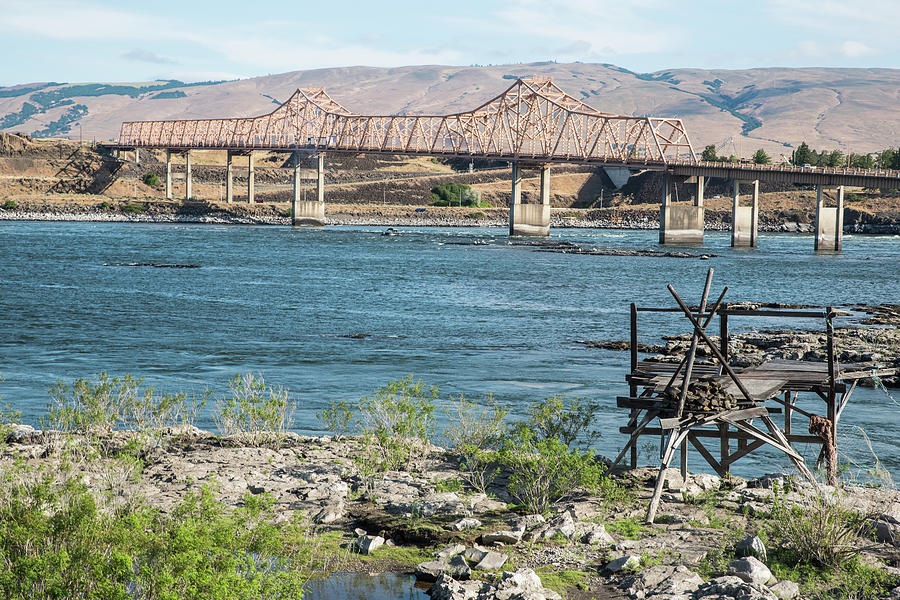 Fishing Platform at The Dalles Bridge Photograph by Tom Cochran