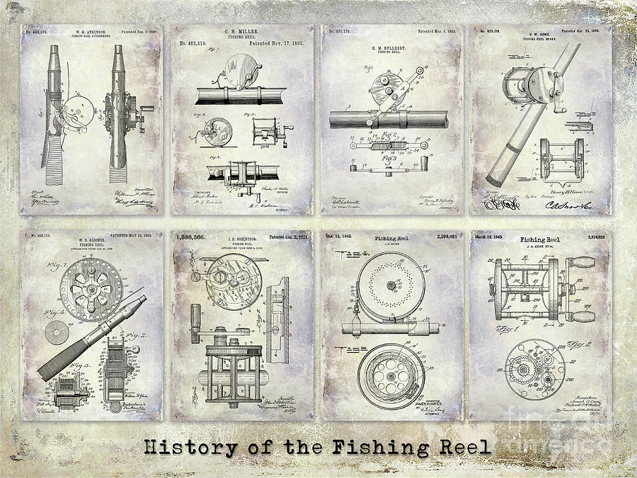 Bass Photograph - Fishing Reel Patent History by Jon Neidert