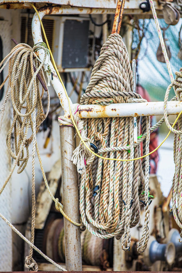 Fishing Ropes on Boat  Photograph by John McGraw