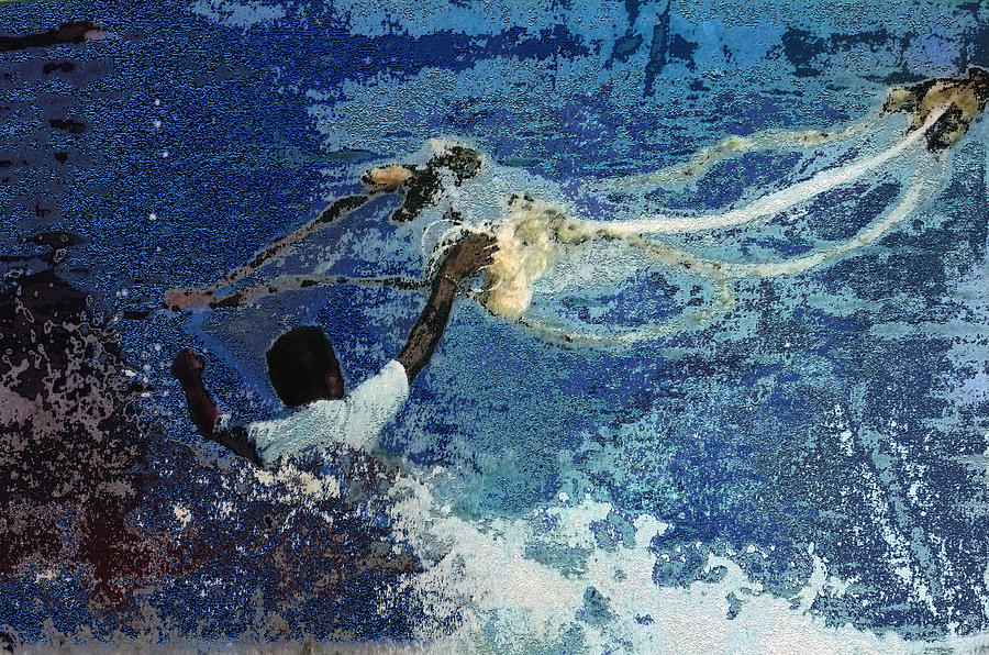 Blue Sea Digital Art - Fishing Skillz by Piety Dsilva