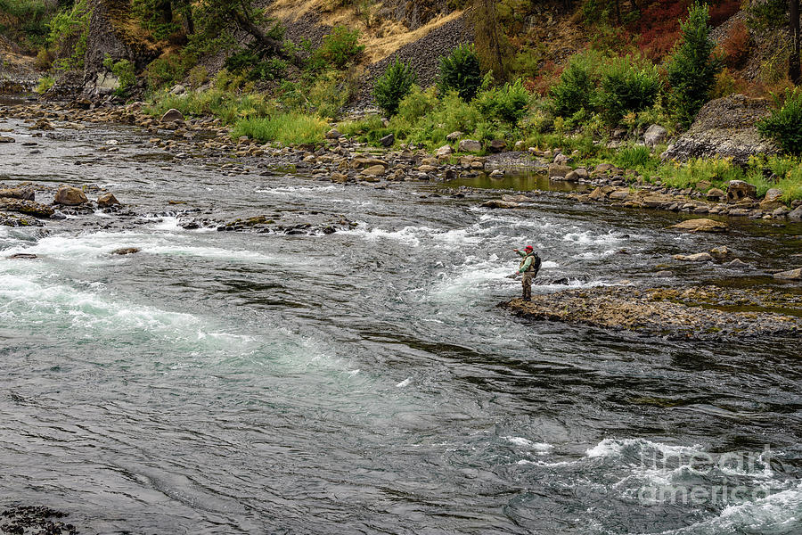 Fishing The Spokane River Photograph by Sam Judy