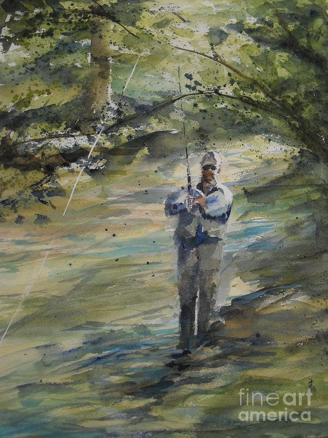 Fishing The Sturgeon Painting by Sandra Strohschein