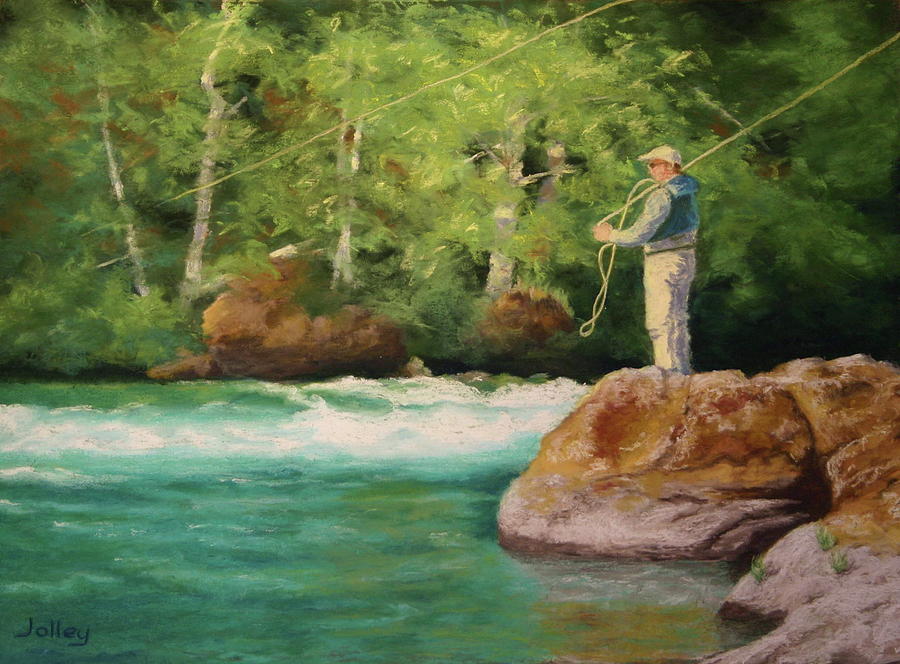 Fishing the Umpqua Painting by Nancy Jolley