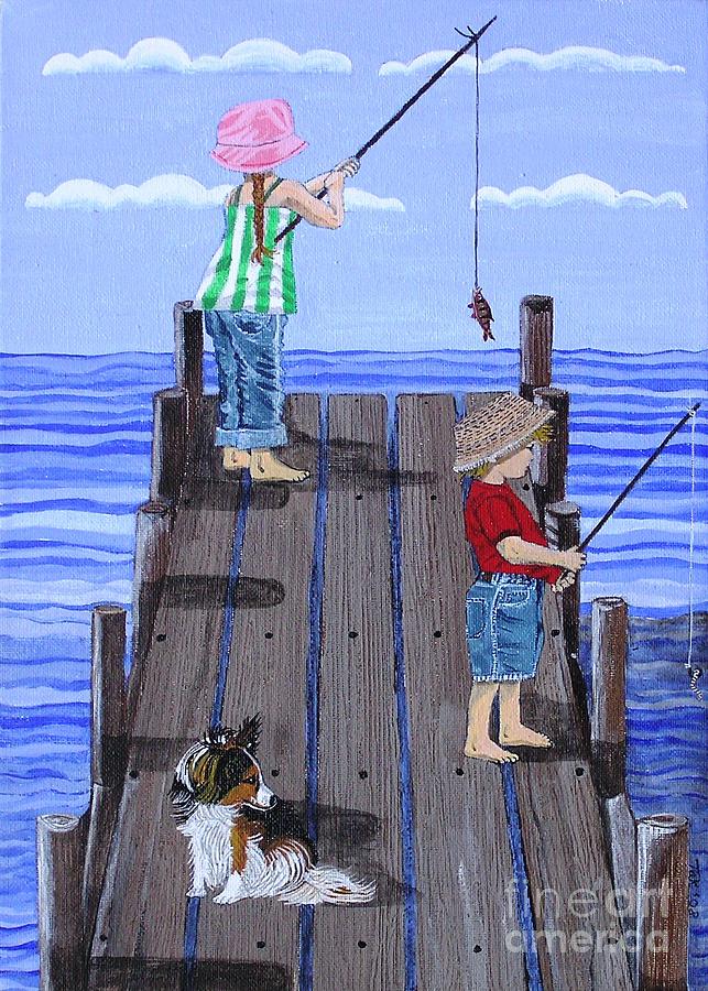 Fishing Painting by Tracey Kemp - Fine Art America