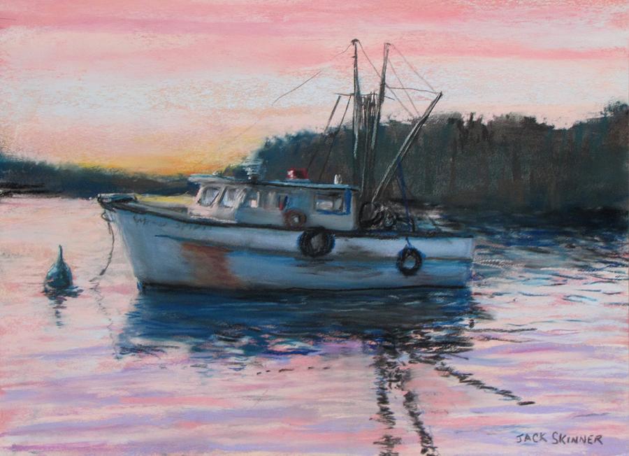 Fishing Trawler at Rest Painting by Jack Skinner