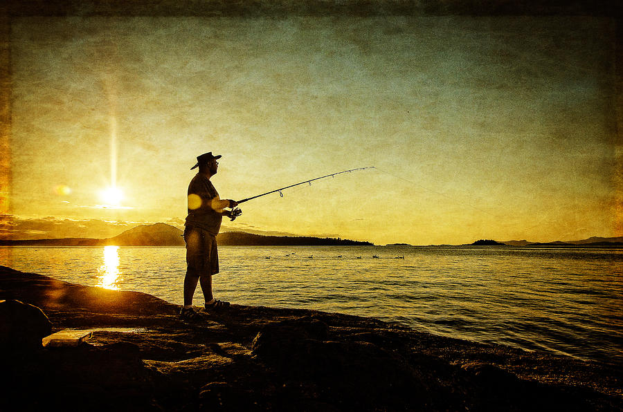 Fishing Until the Sun Goes Down Photograph by Roxy Hurtubise