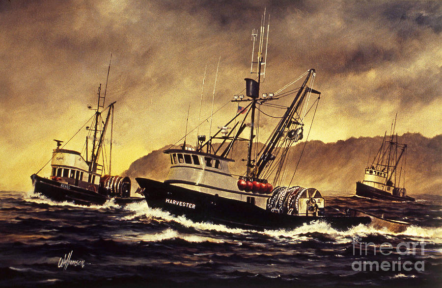 Fishing Vessel HARVESTER Painting by James Williamson