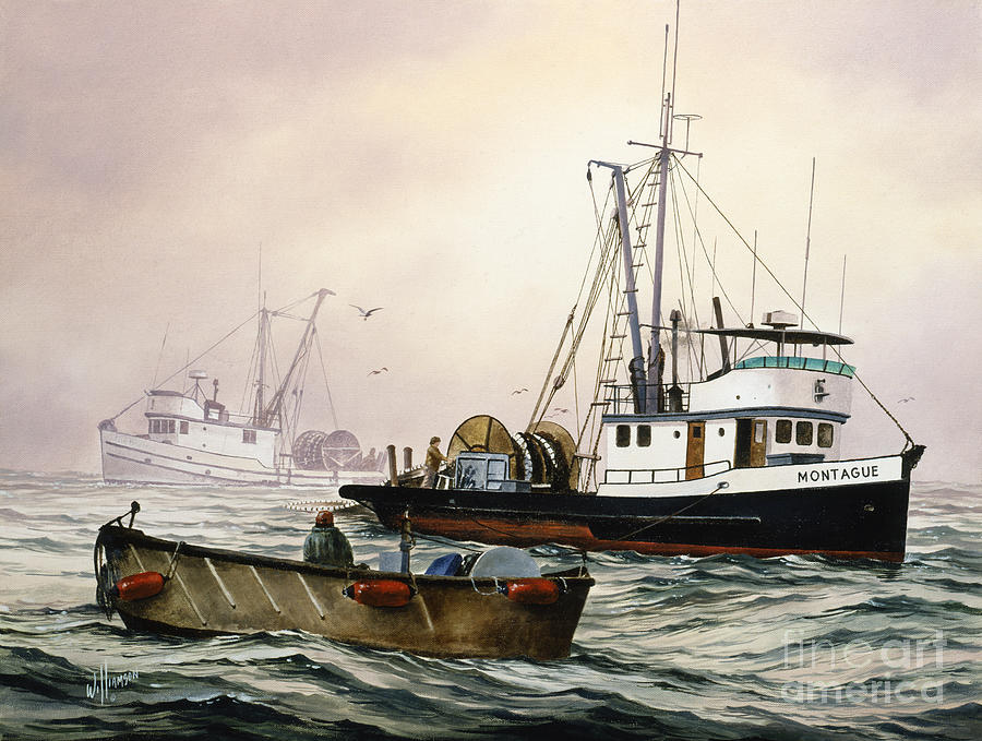 Fishing Vessel MONTAGUE Painting by James Williamson