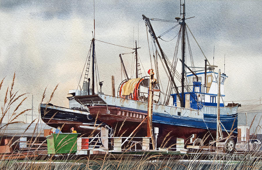 Fishing Vessel RANGER Drydock Painting by James Williamson