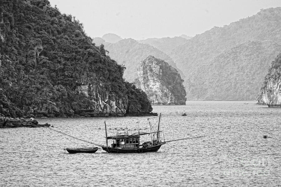 Black And White Photograph - Fishing Vessel VN by Chuck Kuhn