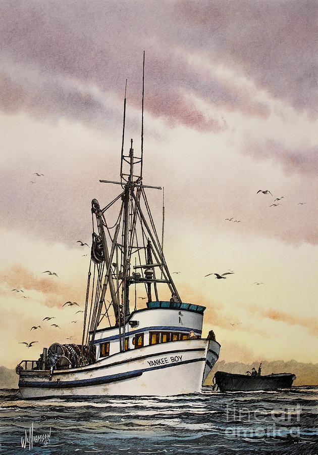 Fishing Vessel Yankee Boy Painting by James Williamson