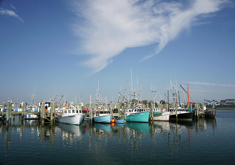Fishing Vessels at Galilee Rhode Island Photograph by Nancy De Flon