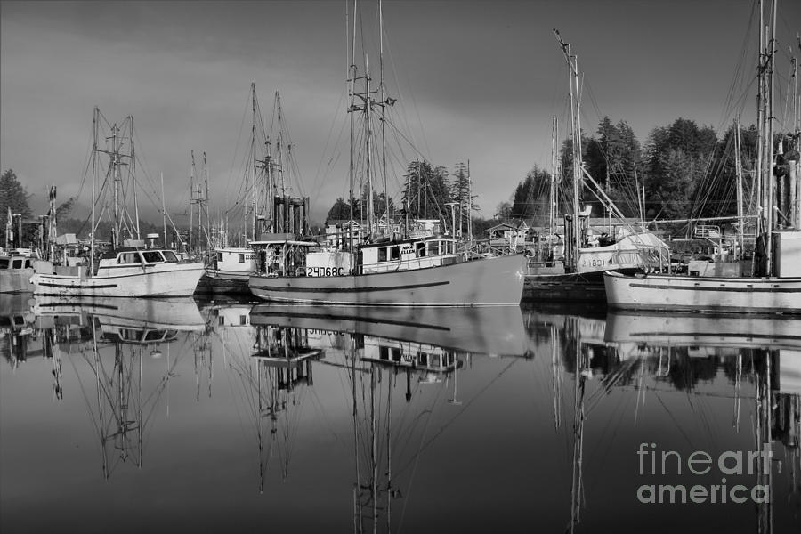 Fishing Vessels - Black And White Photograph by Adam Jewell