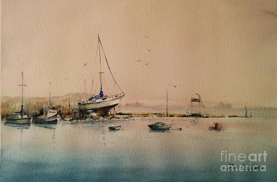 Boat Painting - Fishing Village by Diane Agius