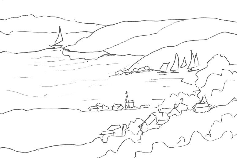 Fishing village Drawing by Hae Kim - Pixels