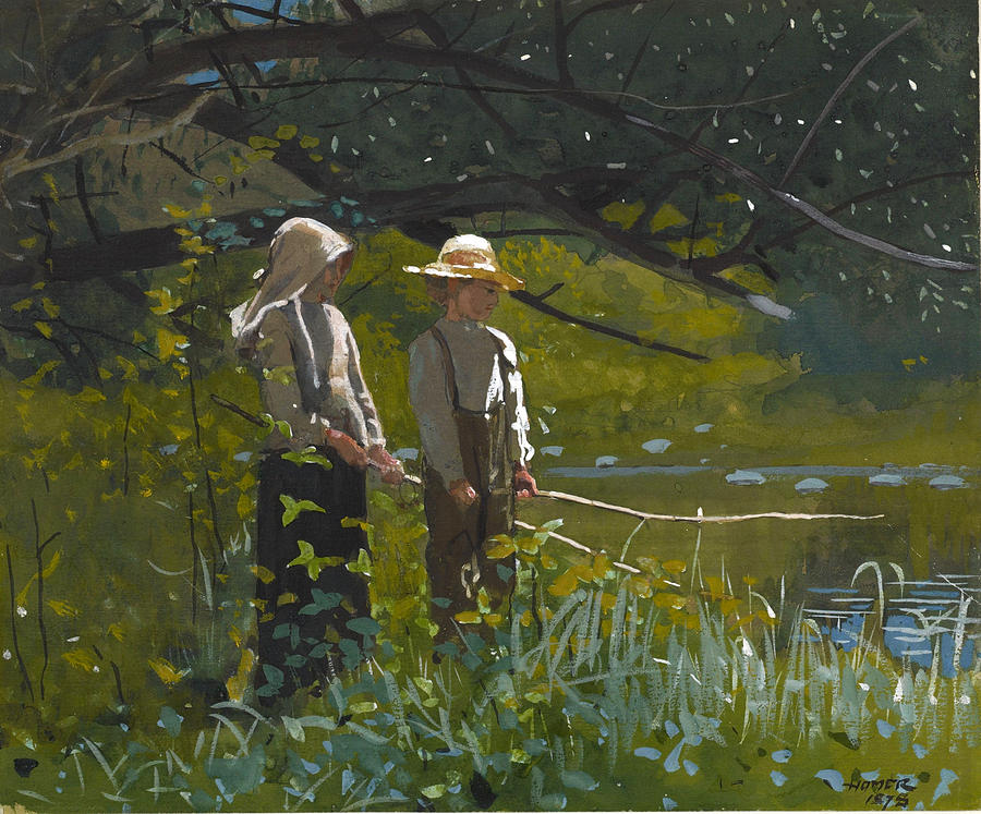 Fishing Drawing by Winslow Homer