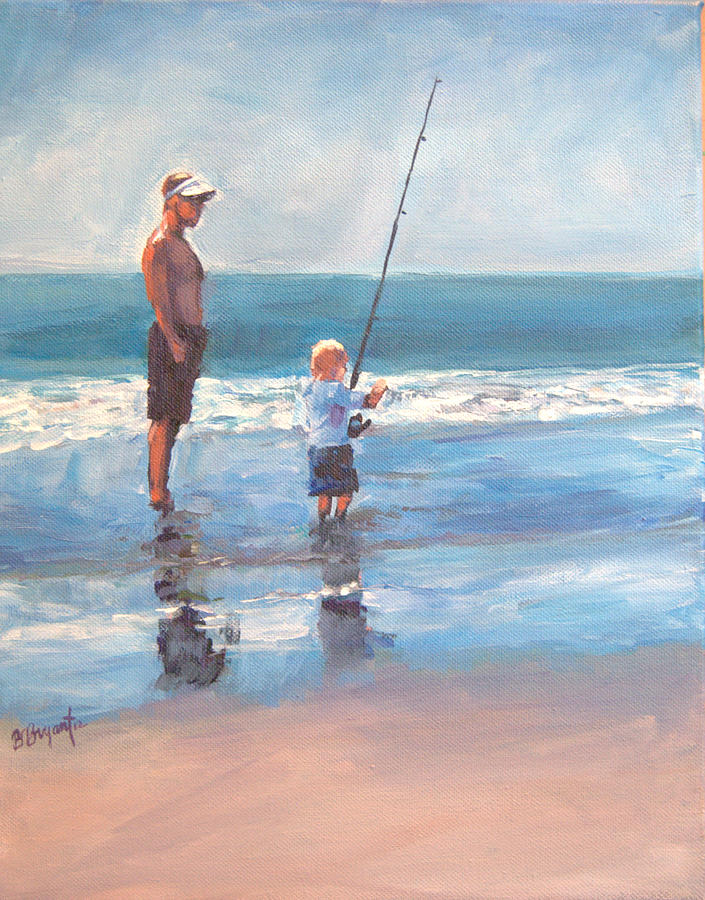 Fish Painting - Fishing with Daddy by Bethany Bryant