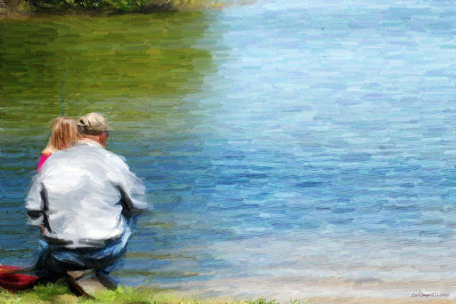 Fishing Photograph - Fishing with Grandpa by Lila Fisher-Wenzel