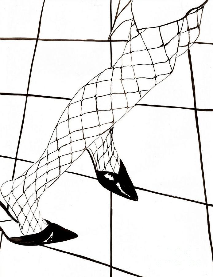 Pattern Drawing - Fishnets Dancing by Edith Ritter