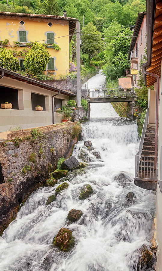 Waterfall Photograph - Fiumelatte Lake Como Italy by Joan Carroll
