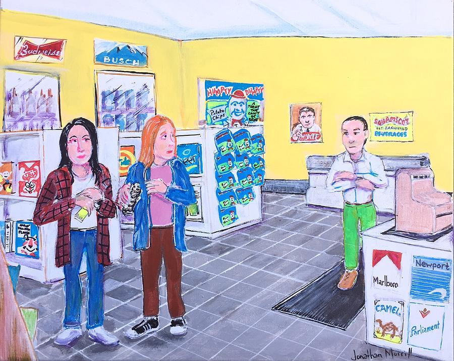Five Finger Discount at Daves Grocery Painting by Jonathan Morrill
