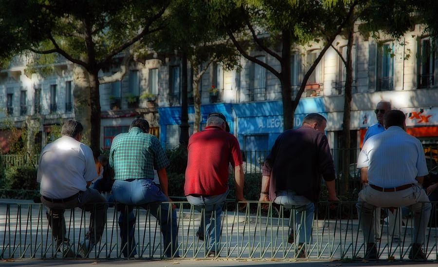 Retired Gentlemen on a Paris France Street Photograph by Ginger Wakem