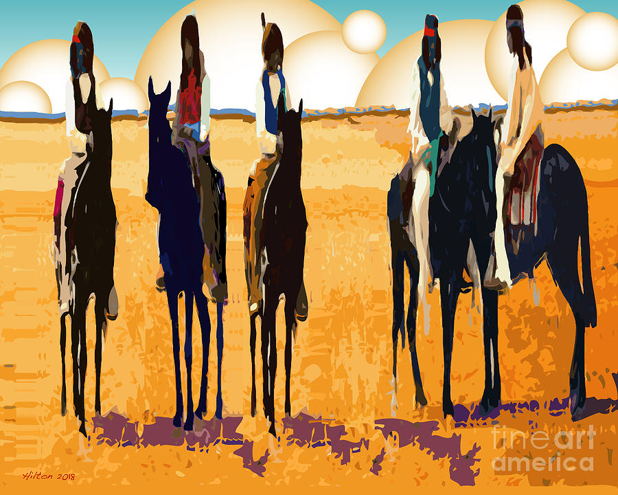 Gold Digital Art - Five Horsemen by Hilton McLaurin Gold Digital Art - Five Horsemen by Hilton McLaurin