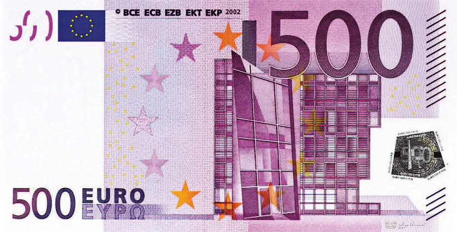 Cash Digital Art - Five Hundred Euro Bill by Serge Averbukh