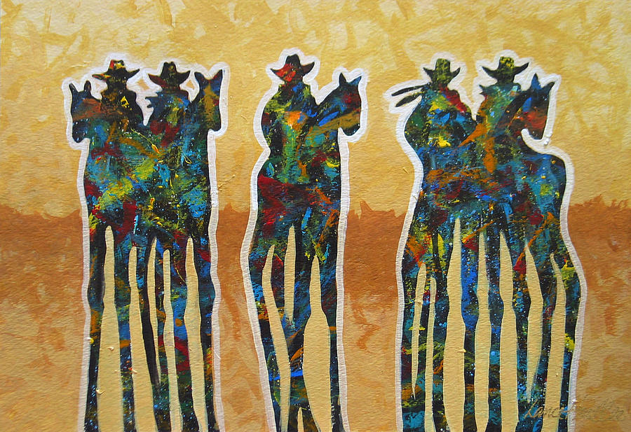 Five In The Dust Painting by Lance Headlee