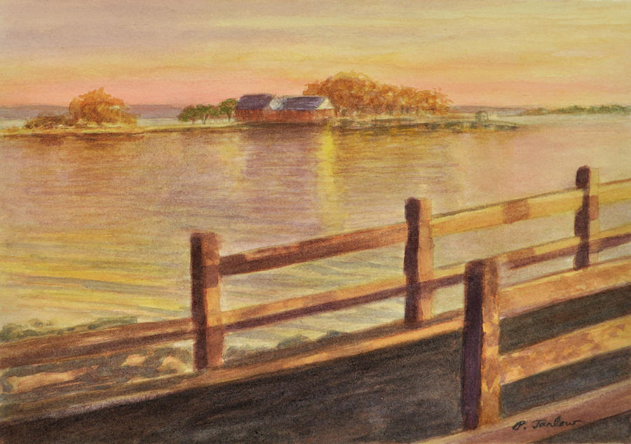 Landscape Painting - Five Islands Sunset by Phyllis Tarlow Landscape Painting - Five Islands Sunset by Phyllis Tarlow