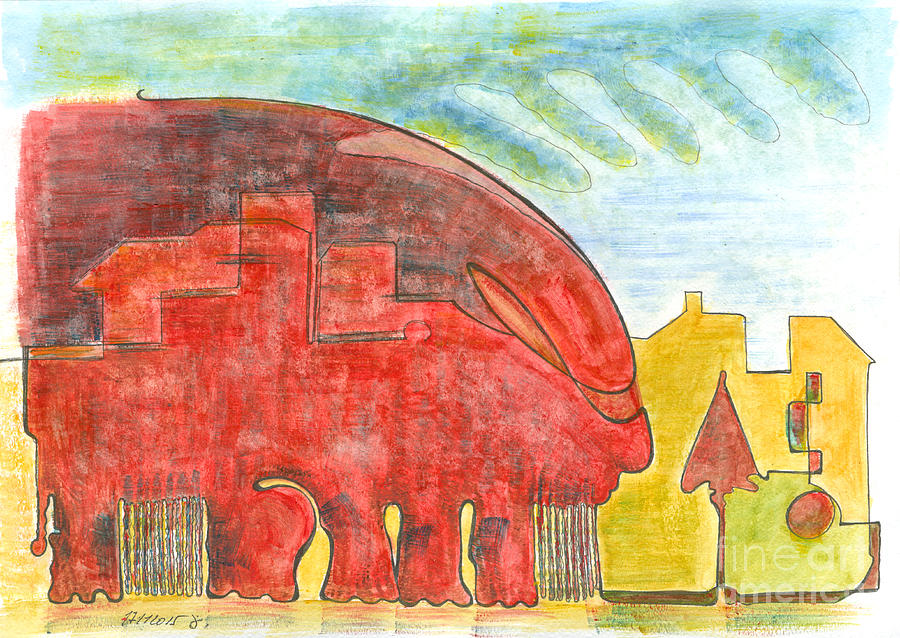 Abstract Drawing - The Fifth Of Five Five-Legged Elephants.. 17 November, 2015 by Tasha Chernyavskaya