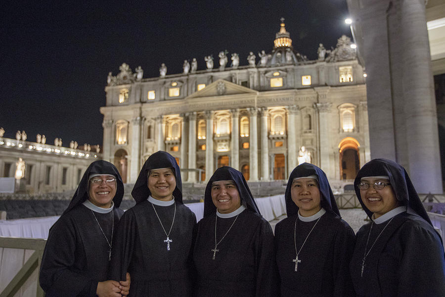 Five Nuns at Vatican  Photograph by John McGraw