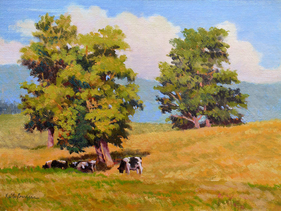 Impressionism Painting - Five Oaks by Keith Burgess