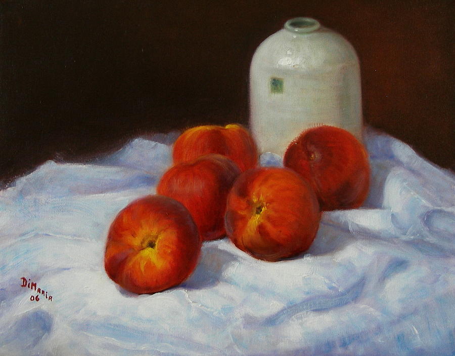 Five Peaches Painting by Donelli  DiMaria