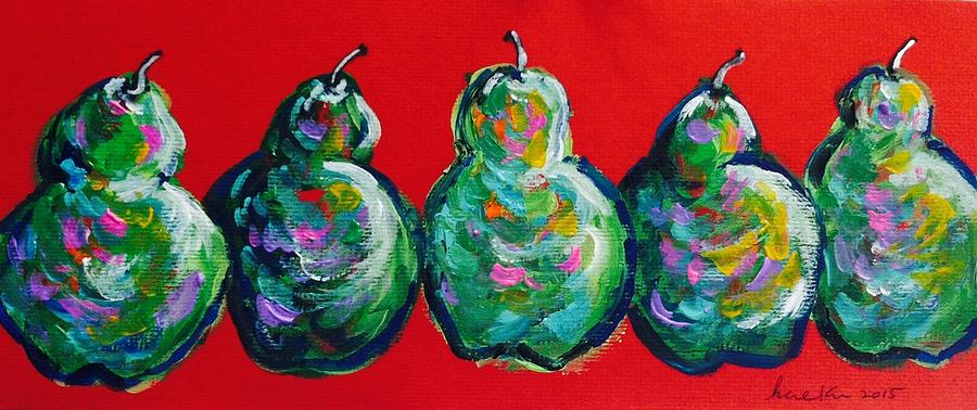 Five pear Painting by Hae Kim