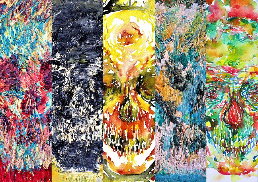 Five Skulls Painting by Fabrizio Cassetta