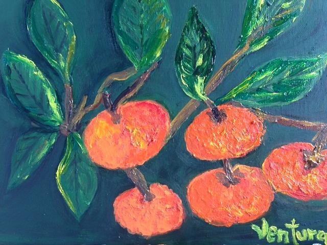 Five Tangerines Painting by Clare Ventura