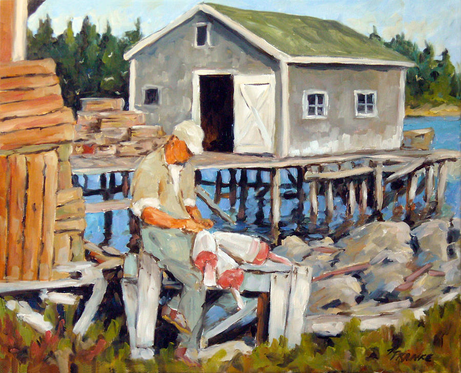 Fixing Floats Painting by Richard T Pranke