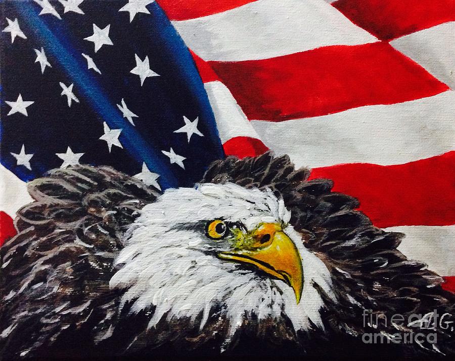 Flag and Eagle Painting by Alexander Gatsaniouk - Fine Art America