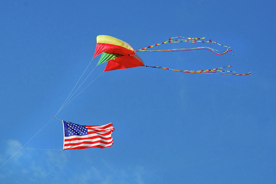 Flag and Kite Photograph by Jerry Griffin - Fine Art America