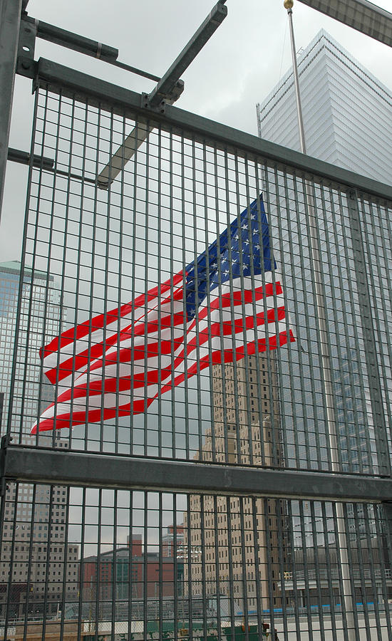 Flag at Ground Zero Photograph by Frank Mari