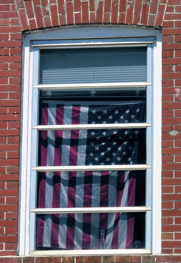Flag in the Window Photograph by Rosalie Scanlon